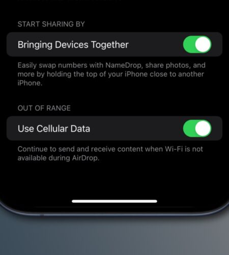 iOS 17.1 lets AirDrop use cellular data if the Wi-Fi connection drops