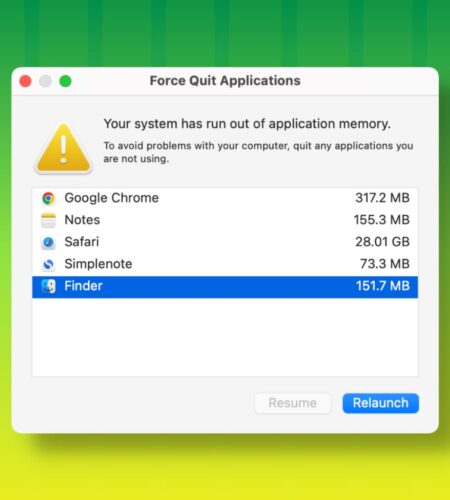 “Your system has run out of application memory” error