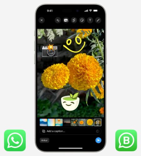 How to annotate a photo or video before sending it on WhatsApp